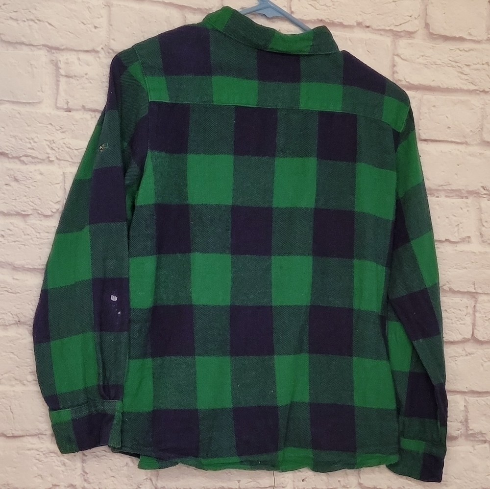 Woolrich Boys 14/16 Buffalo Check Long Sleeve Button Down Snaps, Flannel Shirt - Picture 3 of 9